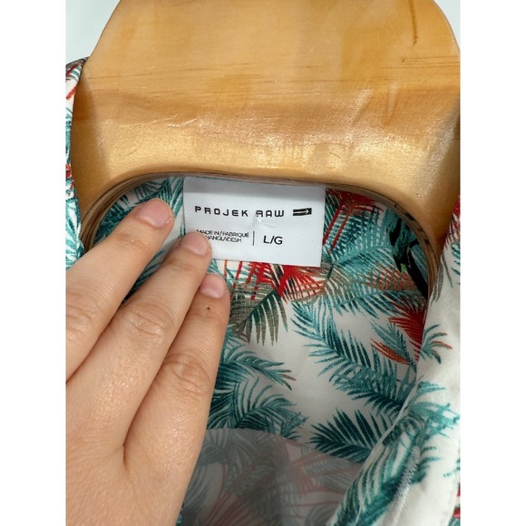 Projek Raw‎ Button Down Shirt Men's Hawaiian Tropical Print NWT Sz L - Picture 3 of 6